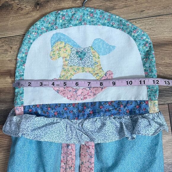 Vintage baby diaper stacker hobby horse patchwork ditsy floral ruffle cottage - Picture 4 of 7